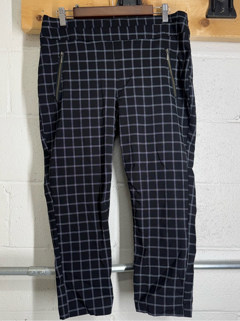 Maurices Black Windowpane Stretch Chinos